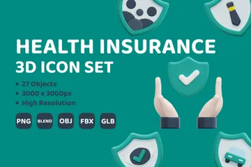Assurance santé Pack 3D Icon