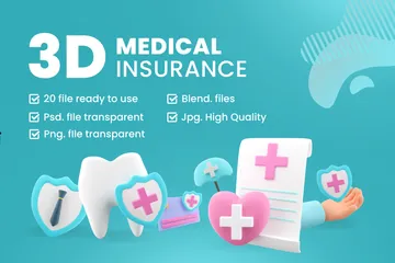 Assurance médicale Pack 3D Icon