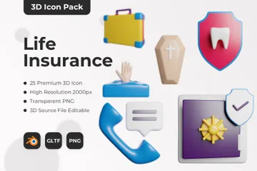 Assurance-vie Pack 3D Icon