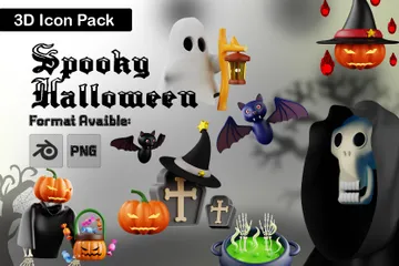 Halloween assustador Pacote de Icon 3D