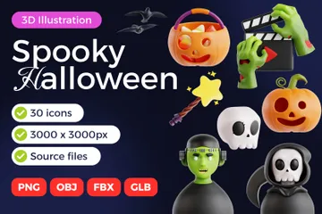 Halloween assustador Pacote de Icon 3D