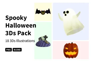 Halloween assustador 3D Icon Pack