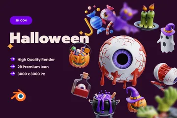 Halloween assustador Pacote de Icon 3D