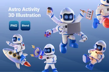 Astro Activity 3D Illustration Pack