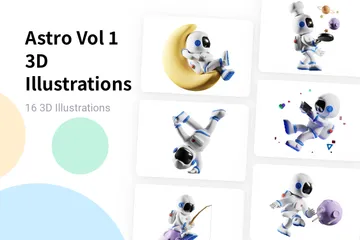 Astro Vol 1 3D Illustration Pack