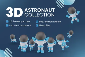 Astronaut 3D Icon Pack