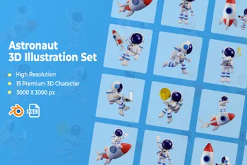 Astronaut 3D Illustration Pack