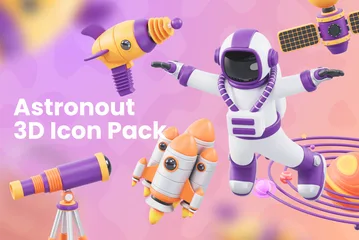 Astronaut 3D Icon Pack