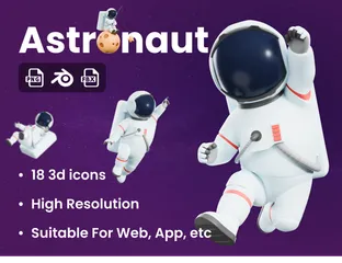 Astronaut 3D Illustration Pack