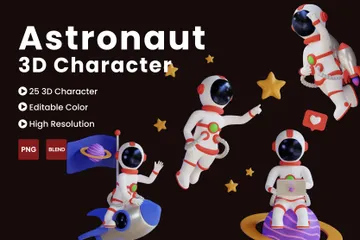 Astronaut Character 3D Illustration Pack