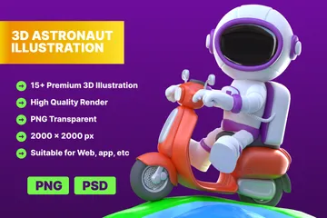 Astronauta Paquete de Illustration 3D