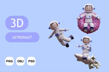 Astronauta Pacote de Illustration 3D