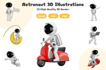 Astronauta Paquete de Illustration 3D