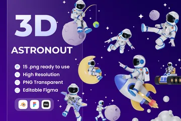 Astronaute Pack 3D Illustration