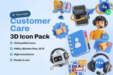 Atención al cliente 3D Icon Pack