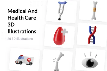 Atención médica y sanitaria Paquete de Illustration 3D