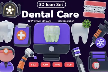 Cuidado dental Pacote de Icon 3D