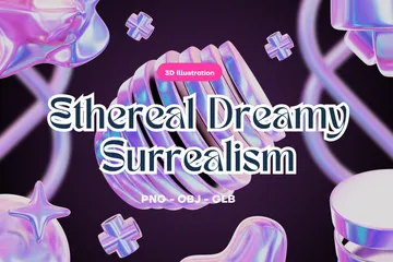 Ätherischer, verträumter Surrealismus 3D Icon Pack