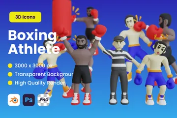 Athlète de boxe Pack 3D Illustration