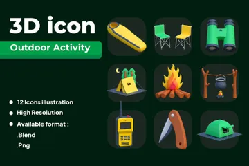 Atividade ao ar livre Pacote de Icon 3D