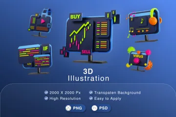 Atividade de computador Pacote de Icon 3D