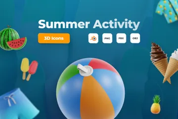 Atividade de verão Pacote de Icon 3D