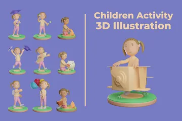 Atividade Infantil Pacote de Illustration 3D