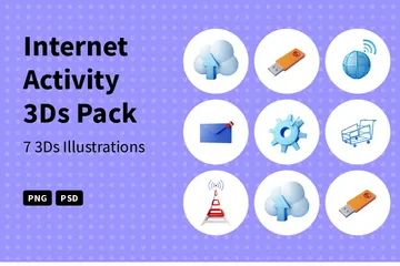 Atividade na Internet Pacote de Icon 3D