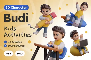 Budi - atividades infantis Pacote de Illustration 3D