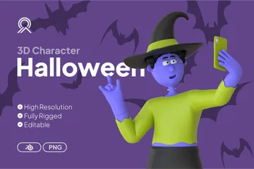 Atividades de Halloween menino Pacote de Illustration 3D