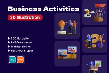 Atividades de negócio Pacote de Illustration 3D