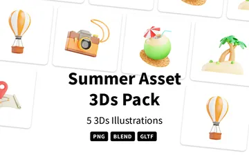 Ativo de verão Pacote de Icon 3D