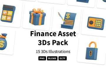 Ativo Financeiro Pacote de Icon 3D