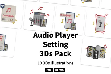 Audio Player Setting 3D Icon Pack