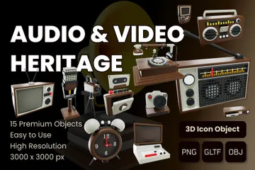 Audio Visual Heritage 3D Icon Pack