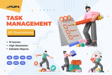 Aufgabenmanagement 3D Illustration Pack