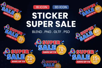 Aufkleber Super Sale 3D Sticker Pack