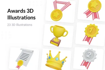 Auszeichnungen 3D Illustration Pack