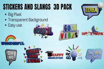 Autocollants et argots Pack 3D Sticker