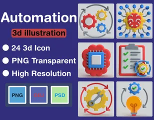 Automação Pacote de Icon 3D