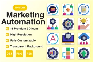 Automatización de marketing Paquete de Icon 3D