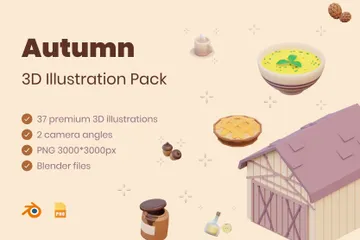 Automne Pack 3D Illustration