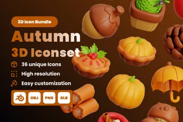 automne Illustration 3D Pack