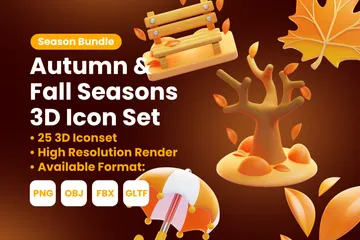 Automne et saison automnale Pack 3D Icon