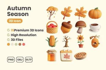 Saison de l'automne 3D Icon Pack