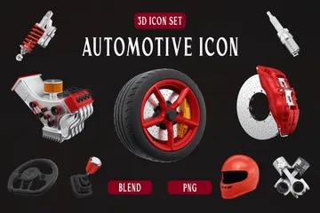 Automobilindustrie 3D Icon Pack