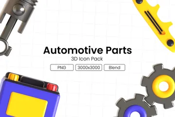 Automobilindustrie 3D Icon Pack