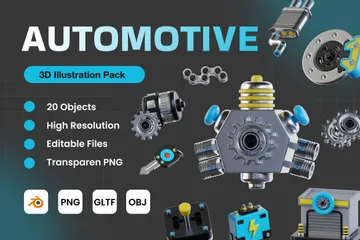 Automotive 3D Icon Pack