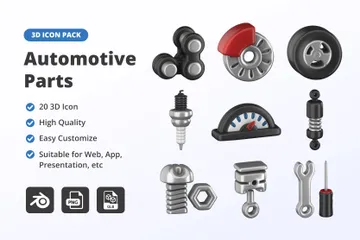 Automotive Parts 3D Icon Pack