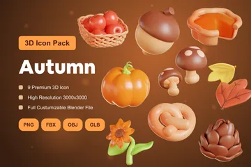 Autumn 3D Icon Pack